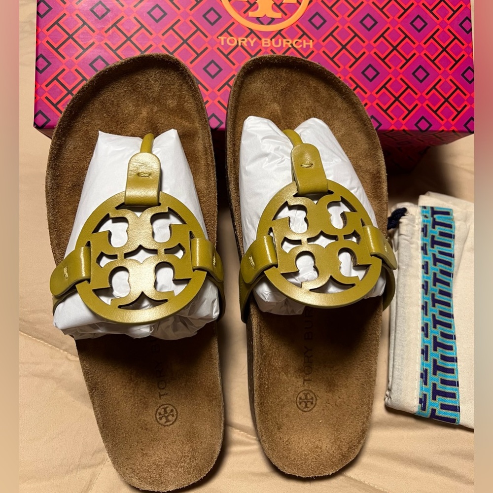 Tory Burch Miller Cloud Sandal - Sz 6.5 - Lemon/Lime - NEW